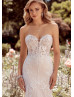Strapless Sweetheart Neck Ivory Lace Tulle Dreamy Wedding Dress